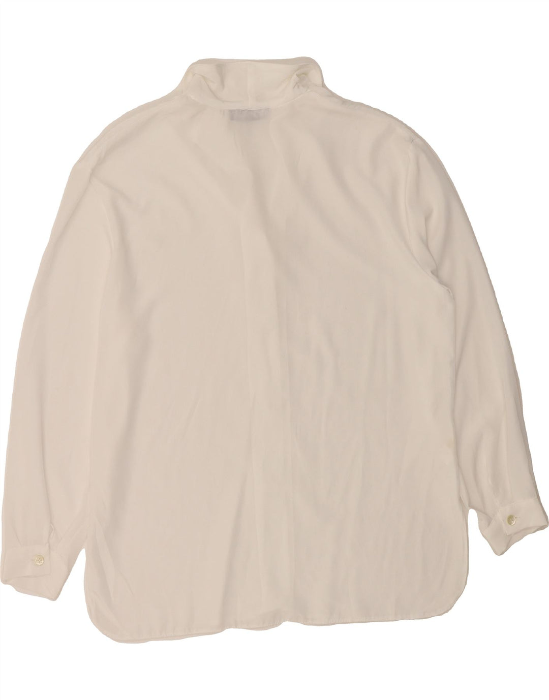 VINTAGE Womens Shirt Blouse UK 16 Large White Polyester Vintage Vintage and Second-Hand Vintage from Messina Hembry 