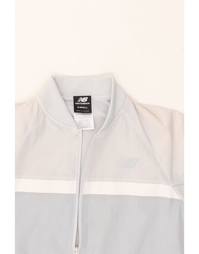 NEW BALANCE Womens Bomber Jacket UK 6 XS Grey Colourblock Polyester | Vintage New Balance | Thrift | Second-Hand New Balance | Used Clothing | Messina Hembry 