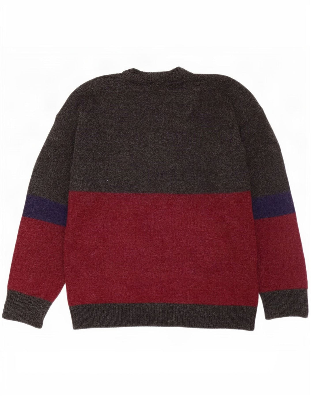 Vintage Mens Crew Neck Jumper Sweater Large Multicoloured Colourblock
