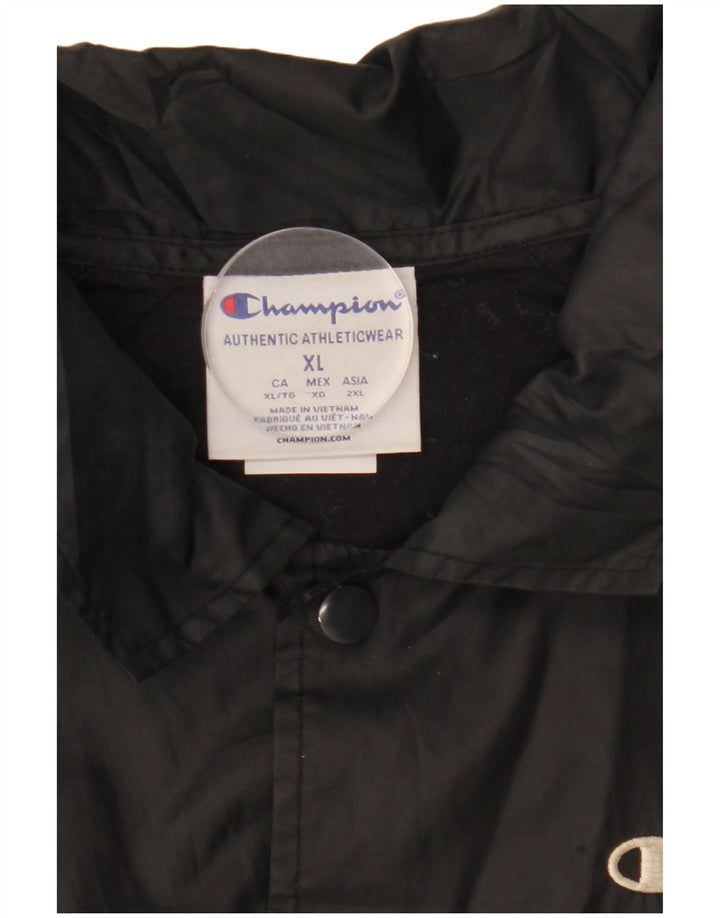 Champion Womens Crop Loose Fit Rain Jacket UK 18 XL Black Polyester