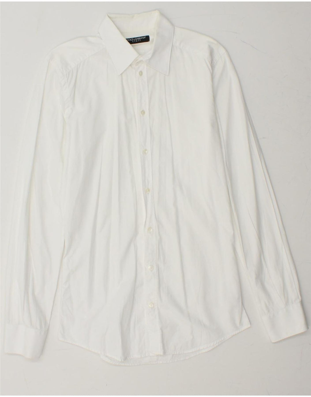 DOLCE & GABBANA Mens Shirt Size 14 1/2 37 Small White Cotton