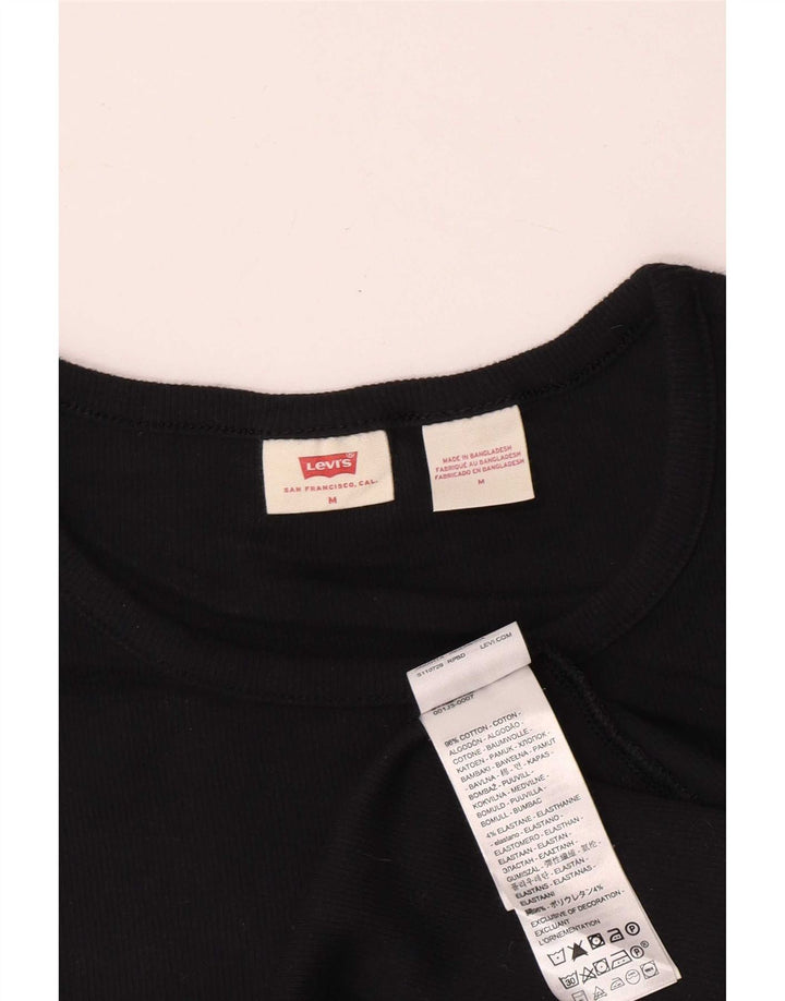 Levi's Womens T-Shirt Top UK 12 Medium Black Cotton