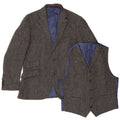 Marks & Spencer Mens Tailored Fit Piece Set Medium Grey Herringbone