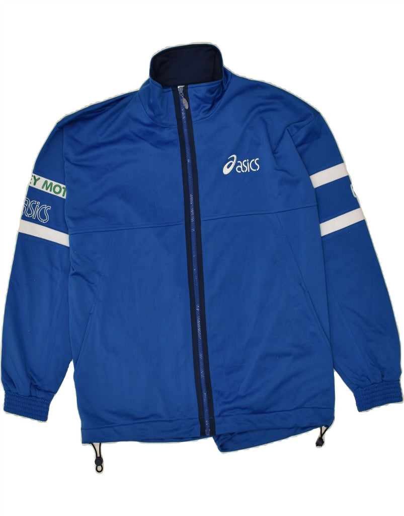 ASICS Mens Tracksuit Top Jacket XL Blue Colourblock Polyester | Vintage Asics | Thrift | Second-Hand Asics | Used Clothing | Messina Hembry 