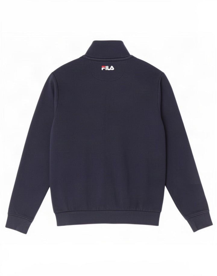 Fila Mens Tracksuit Top Jacket Small Navy Blue Colourblock Cotton