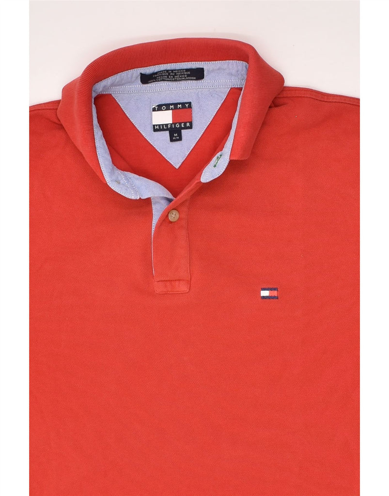 TOMMY HILFIGER Mens Polo Shirt Medium Red Cotton | Vintage Tommy Hilfiger | Thrift | Second-Hand Tommy Hilfiger | Used Clothing | Messina Hembry 