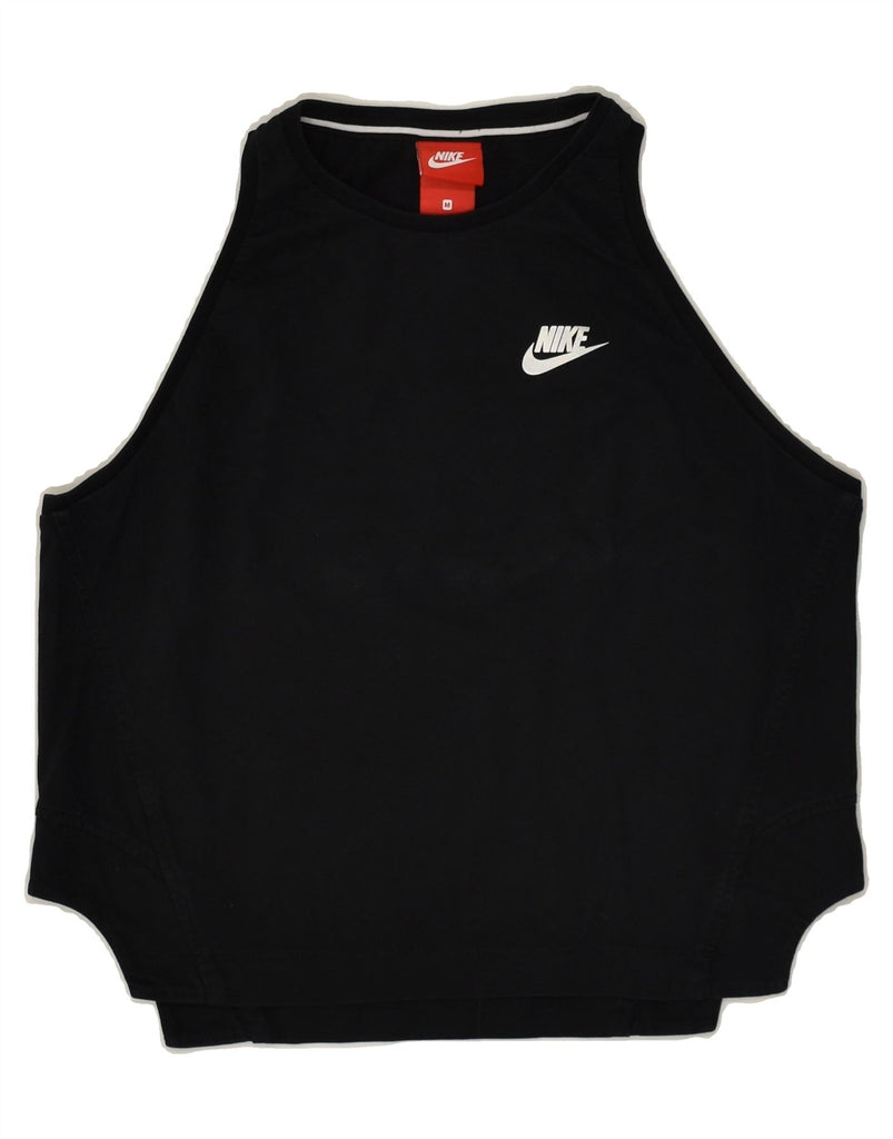 NIKE Womens Graphic Vest Top UK 12 Medium Black Cotton | Vintage Nike | Thrift | Second-Hand Nike | Used Clothing | Messina Hembry 