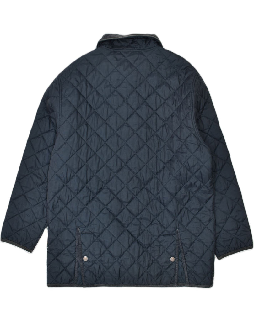 BRUGI Mens Quilted Jacket UK 40 Large Navy Blue Nylon | Vintage | Thrift | Second-Hand | Used Clothing | Messina Hembry 