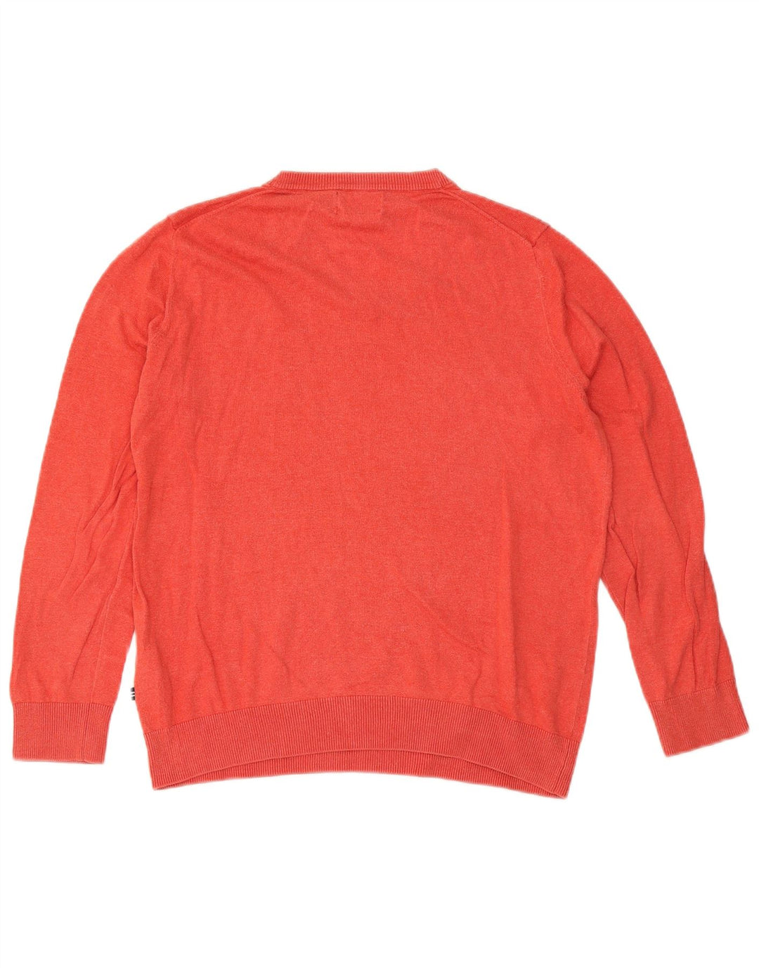 Nautica Mens V-Neck Jumper Sweater Medium Red Cotton