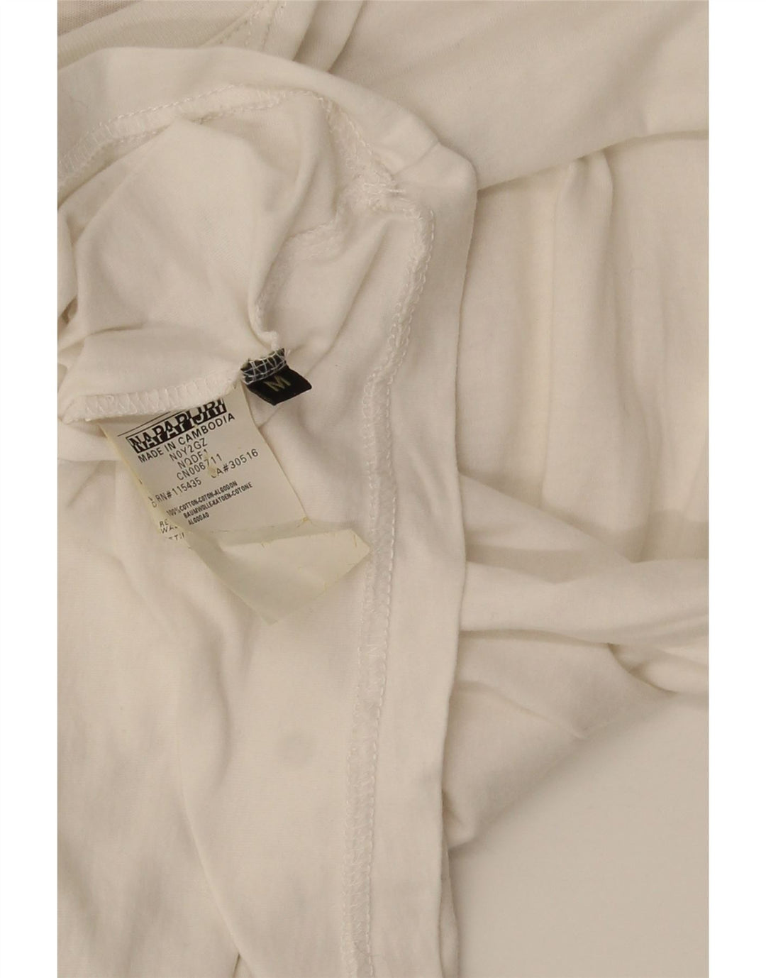 Napapijri Mens Graphic Top Long Sleeve Medium White Cotton