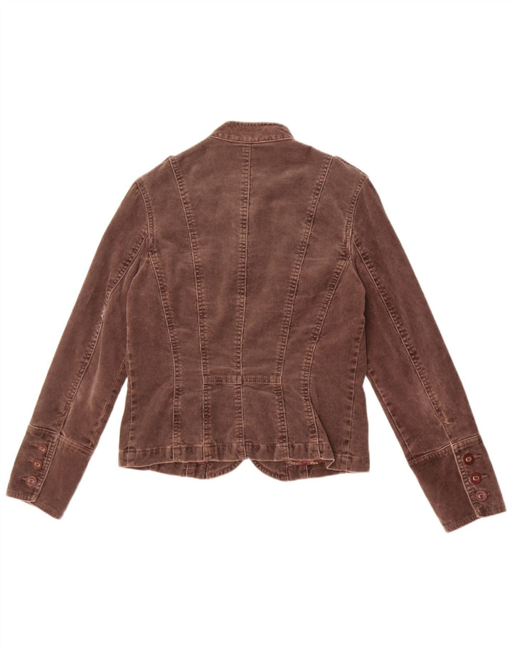 Monsoon Womens Corduroy Jacket UK 10 Small Brown Cotton