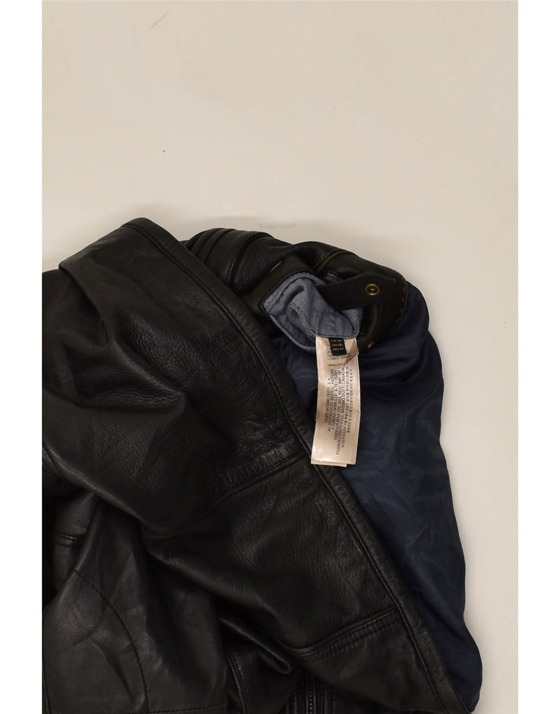 MASSIMO DUTTI Womens Leather Jacket UK 20 2XL Black Leather | Vintage Massimo Dutti | Thrift | Second-Hand Massimo Dutti | Used Clothing | Messina Hembry 