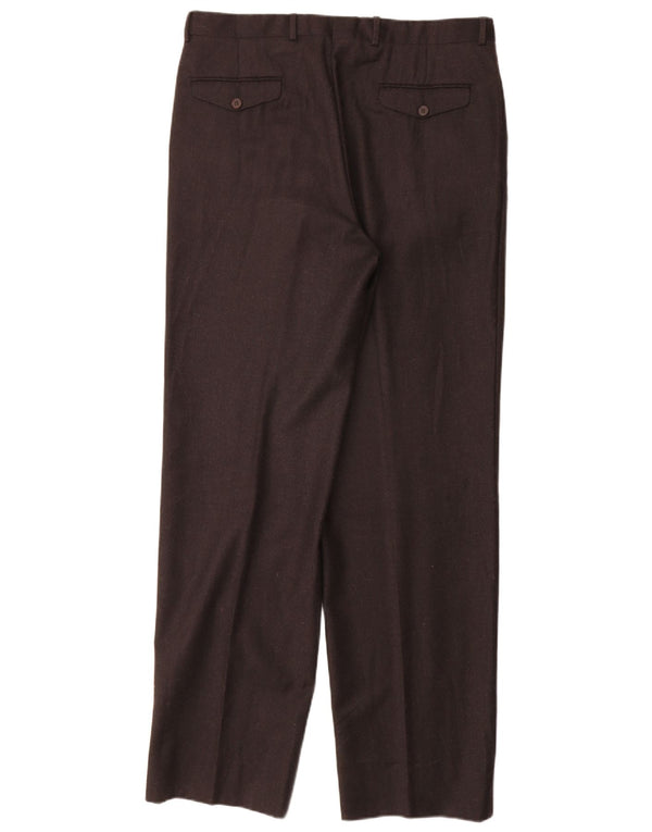 MARCO PLANESIO Mens Pegged Suit Trousers IT 52 XL W34 L33 Black Wool