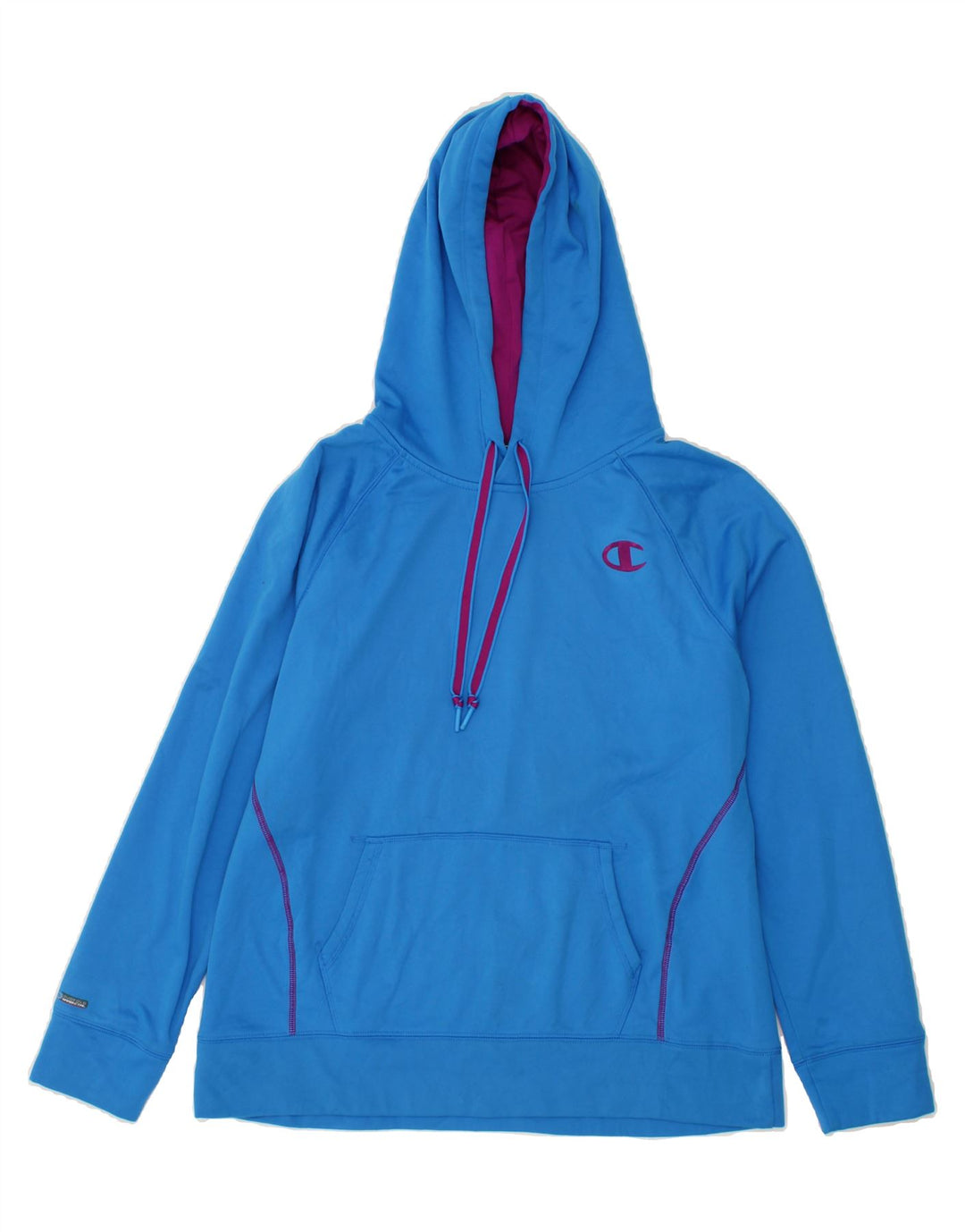 CHAMPION Womens Hoodie Jumper UK 16 Large Blue Polyester Vintage Champion and Second-Hand Champion from Messina Hembry 