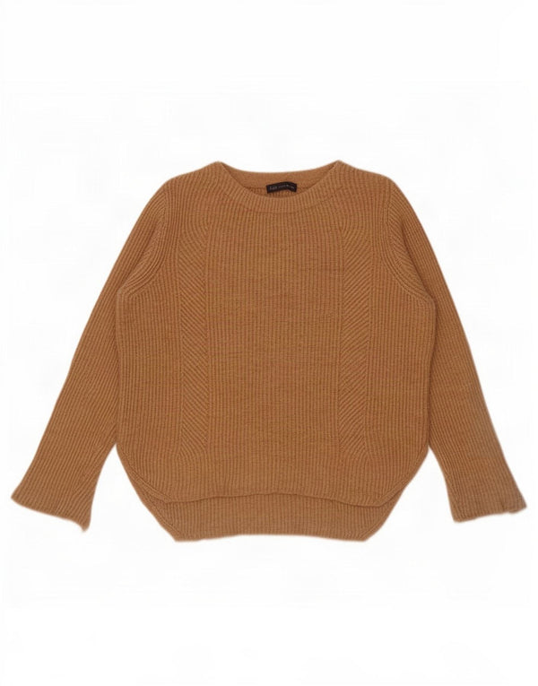 Marks & Spencer Womens Oversized Boat Neck Jumper Sweater UK 14 Large Beige