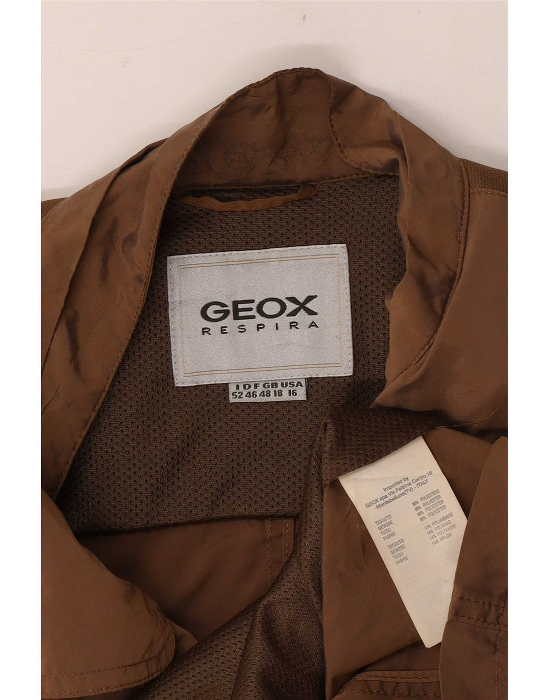 Geox Womens Respira Utility Jacket UK 18 XL Brown Polyester