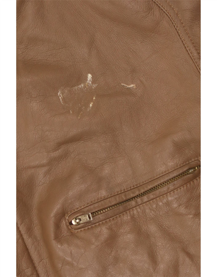 Vintage Mens Leather Jacket IT 50 Large Brown Leather