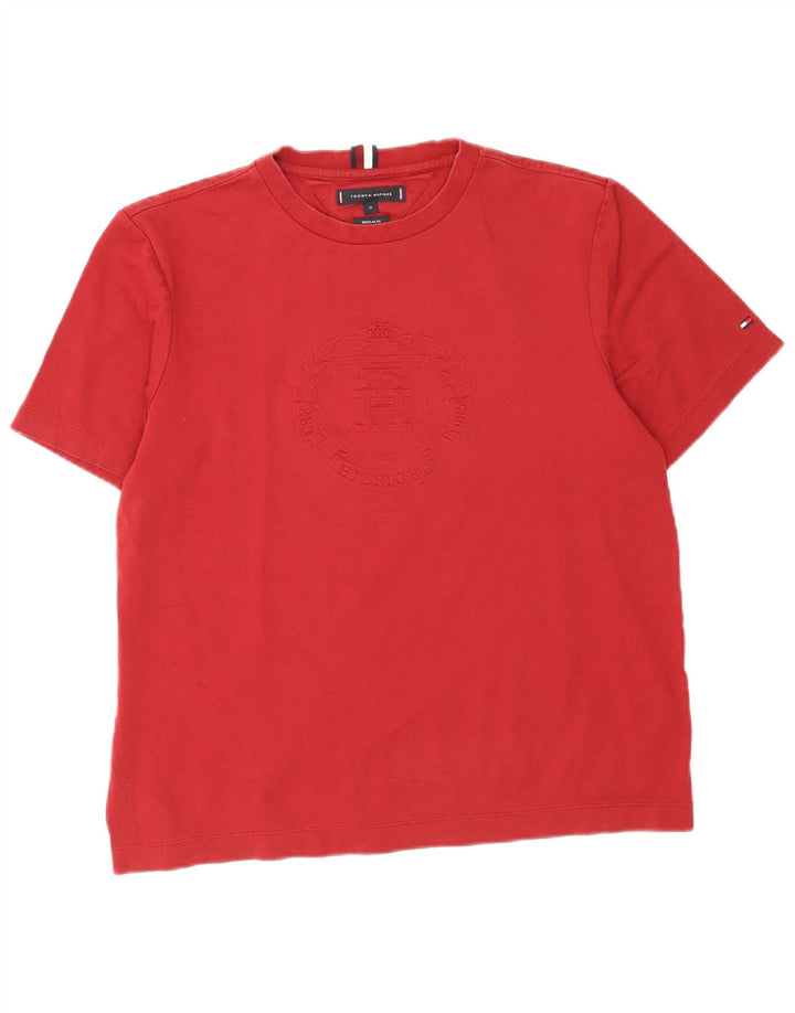 Tommy Hilfiger Mens Regular Fit Graphic T-Shirt Top Medium Red Cotton