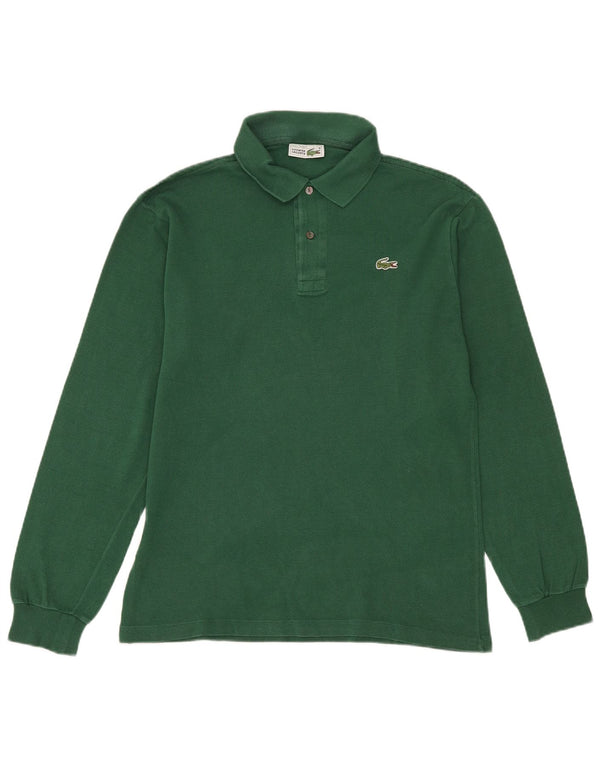 Lacoste Mens Long Sleeve Polo Shirt Size 4 Medium Green Cotton