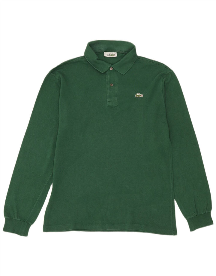 Lacoste Mens Long Sleeve Polo Shirt Size 4 Medium Green Cotton