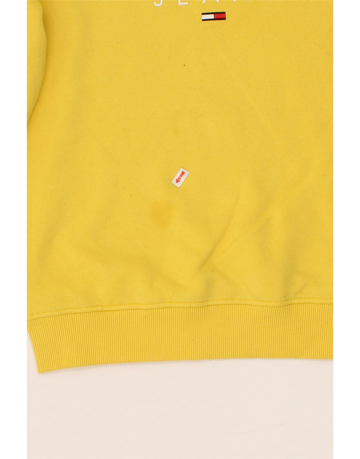 TOMMY HILFIGER Womens Oversized Sweatshirt Jumper UK 10 Small Yellow Vintage Tommy Hilfiger and Second-Hand Tommy Hilfiger from Messina Hembry 