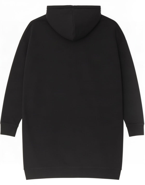 Fila Womens Oversized Graphic Long Sleeve Hoodie Dress UK 10 Small Black