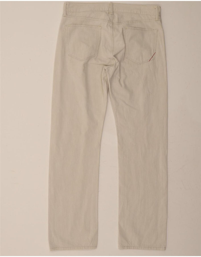 BANANA REPUBLIC Mens Straight Casual Trousers W34 L32 Off White Cotton Vintage Banana Republic and Second-Hand Banana Republic from Messina Hembry 