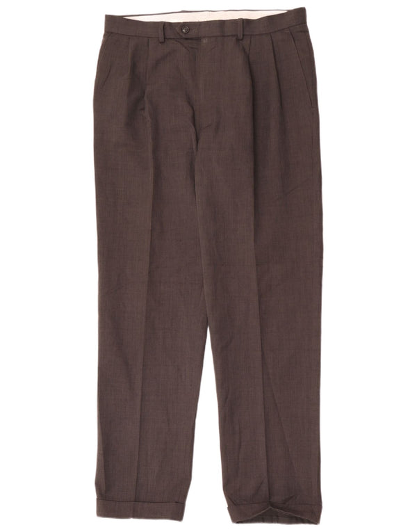 Marks & Spencer Mens Pegged Suit Trousers W34 L33 Grey Polyester