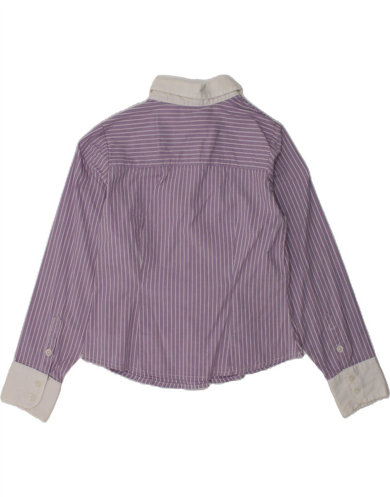 BENETTON Girls Shirt 5-6 Years Small  Purple Striped Cotton | Vintage Benetton | Thrift | Second-Hand Benetton | Used Clothing | Messina Hembry 