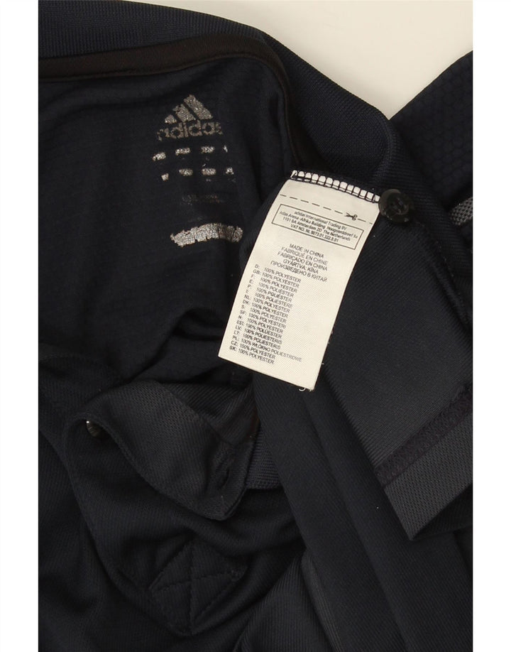 Adidas Mens Climacool Polo Shirt Small Navy Blue Colourblock Polyester