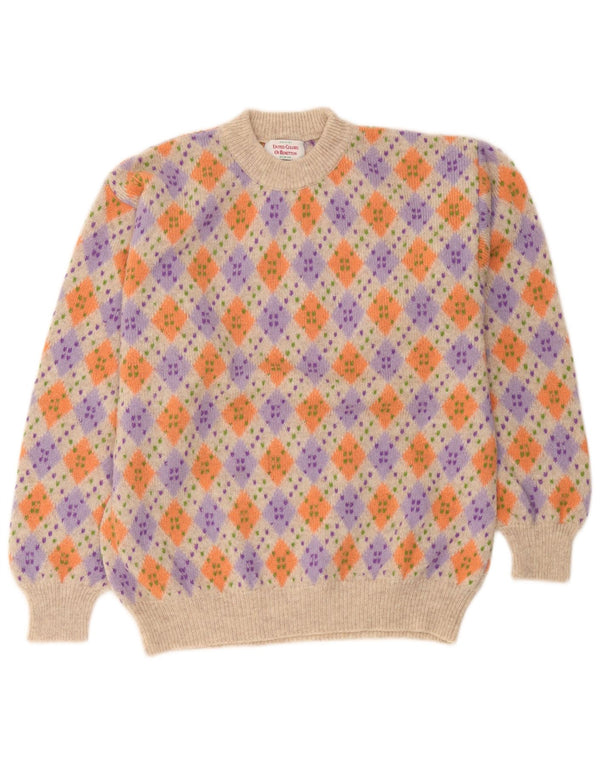 Benetton Mens Crew Neck Jumper Sweater IT 48 Medium Multicoloured