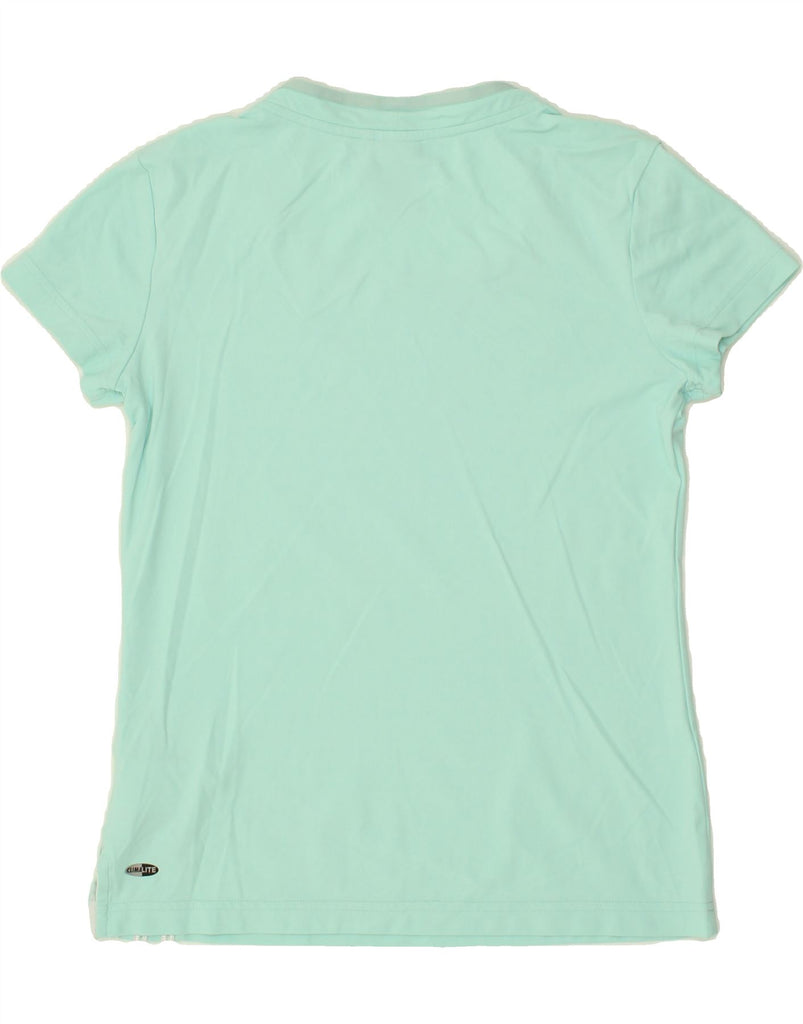 ADIDAS Womens Climalite T-Shirt Top UK 12 Medium Turquoise Nylon | Vintage Adidas | Thrift | Second-Hand Adidas | Used Clothing | Messina Hembry 