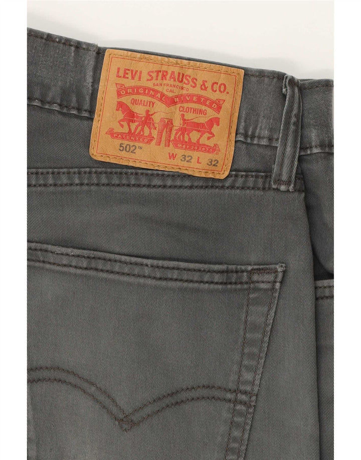 Levi's Mens 502 Tapered Jeans W32 L32 Grey Cotton