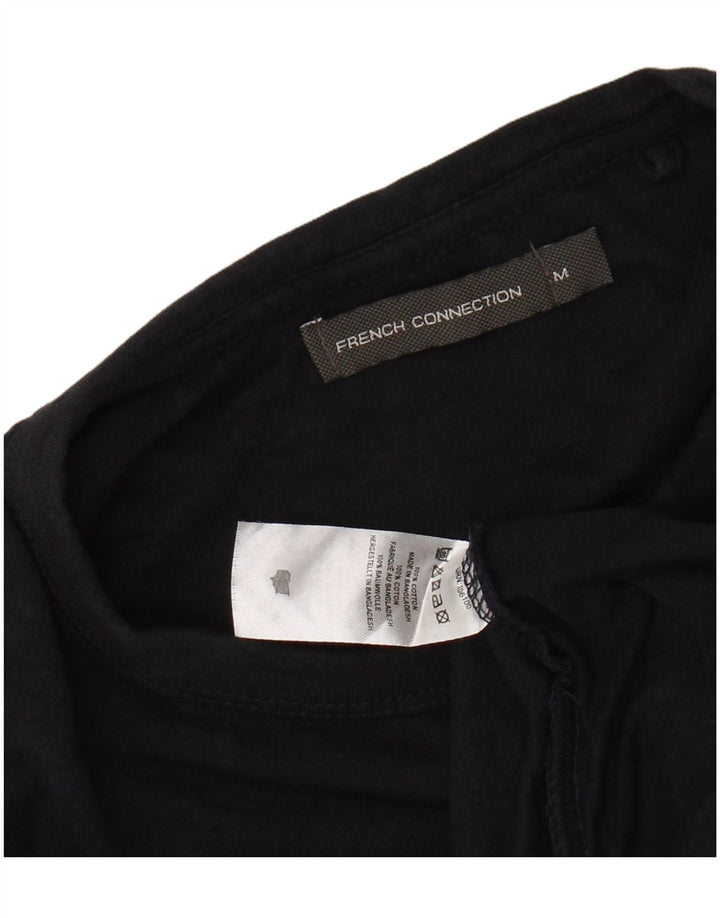 FRENCH CONNECTION Mens Top Long Sleeve Medium Navy Blue Cotton
