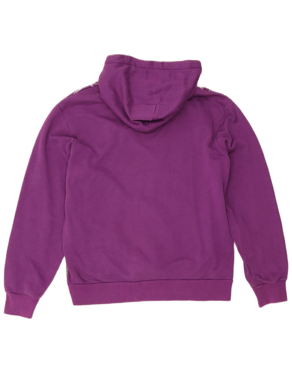 Puma Mens Graphic Hoodie Jumper Large Purple Colourblock Cotton