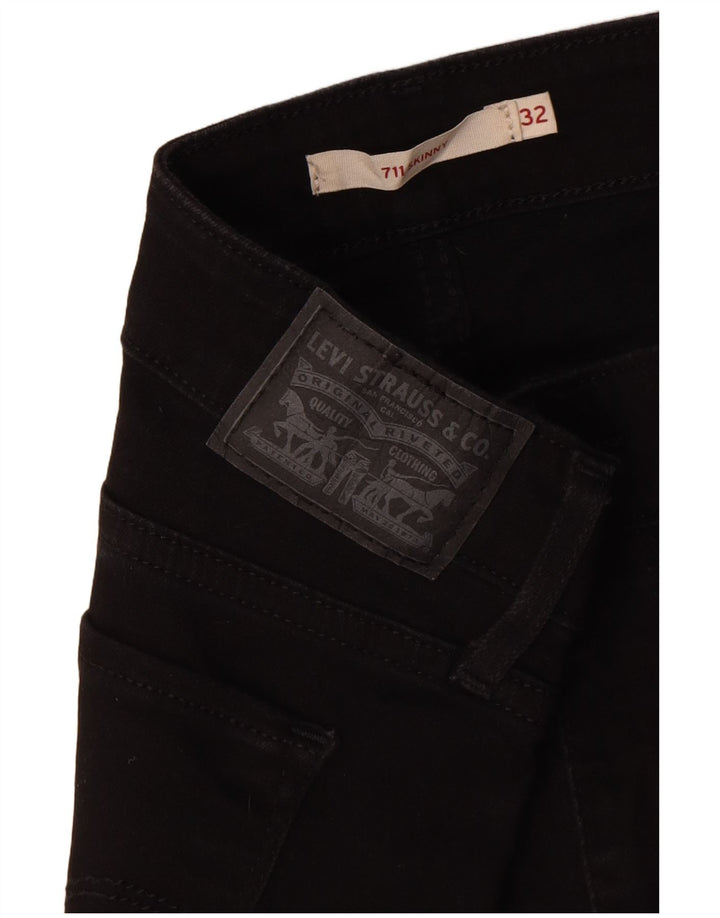 Levi's Womens 711 Skinny Jeans W32 L29 Black Cotton
