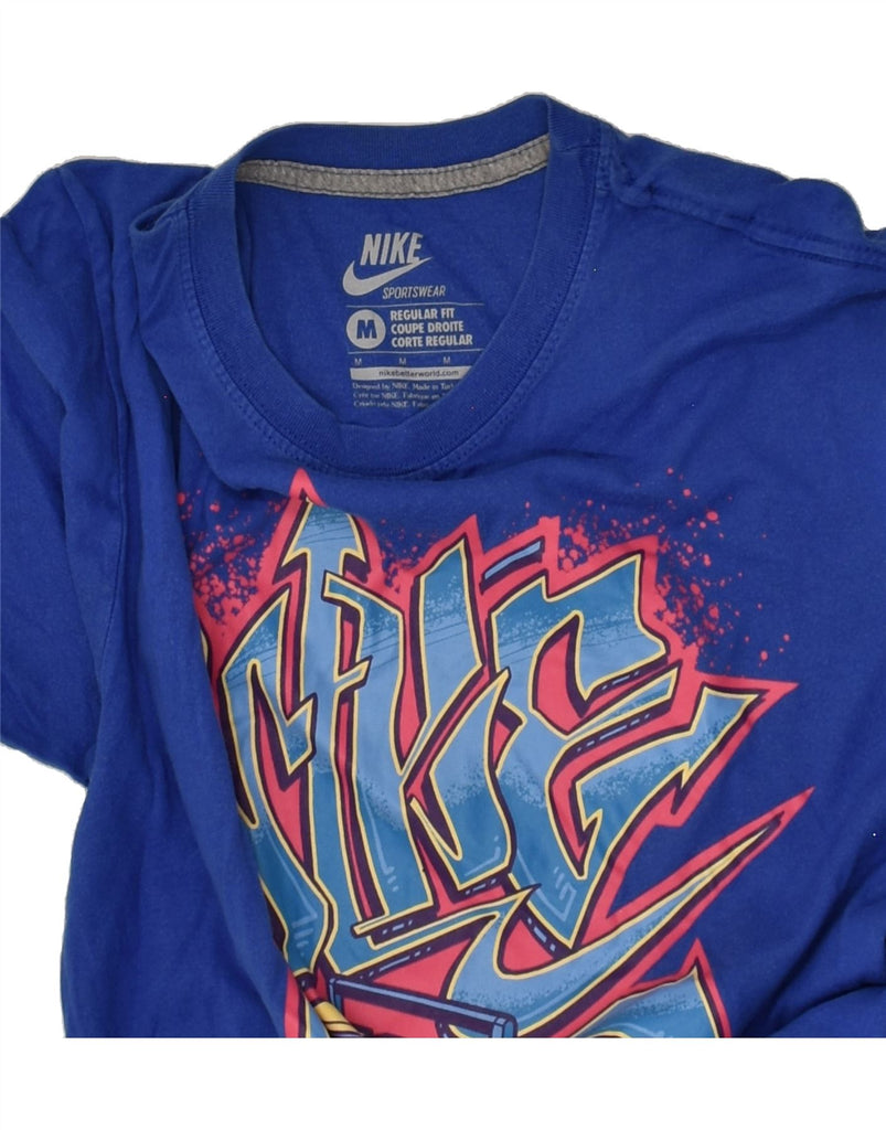NIKE Mens Regular Fit Graphic T-Shirt Top Medium Blue Cotton | Vintage Nike | Thrift | Second-Hand Nike | Used Clothing | Messina Hembry 