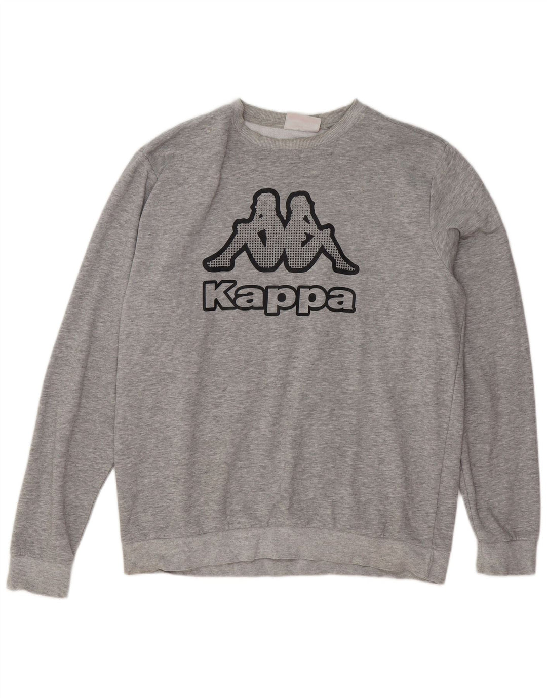 Kappa Mens Graphic Sweatshirt Jumper XL Grey Flecked Cotton