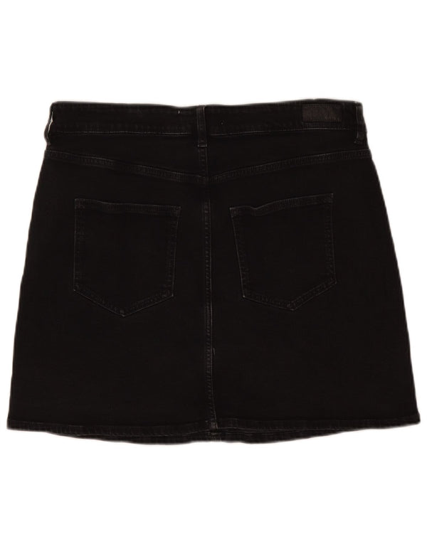 Fat Face Womens Mini Denim Skirt UK 12 Medium W32 Black Cotton