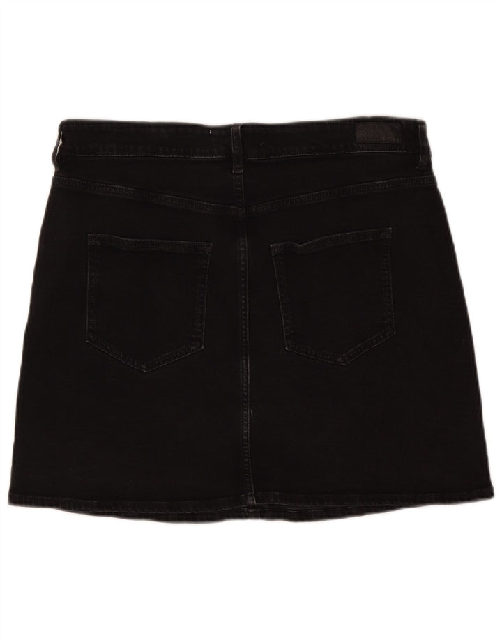 Fat Face Womens Mini Denim Skirt UK 12 Medium W32 Black Cotton