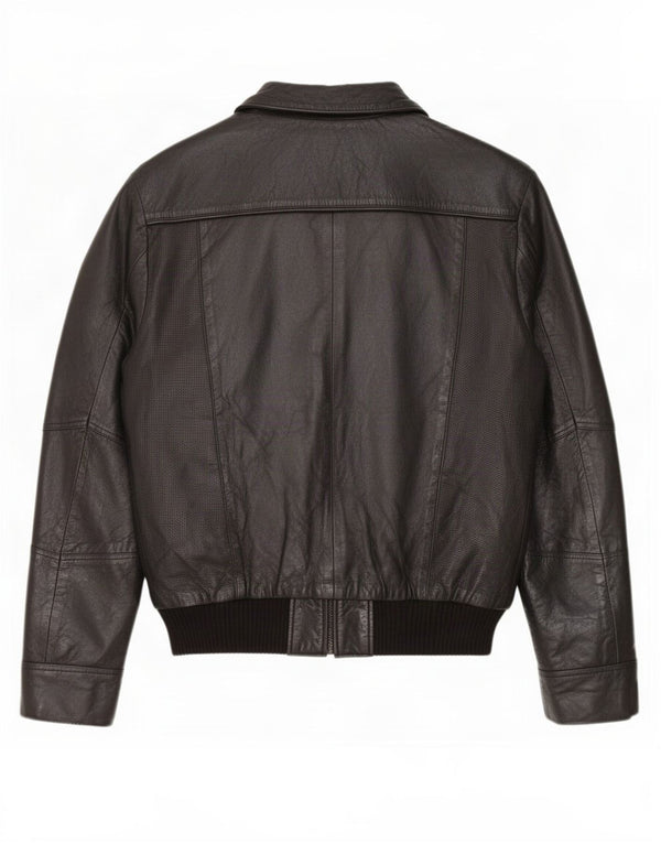 Antony Morato Mens Leather Jacket UK 38 Medium Black