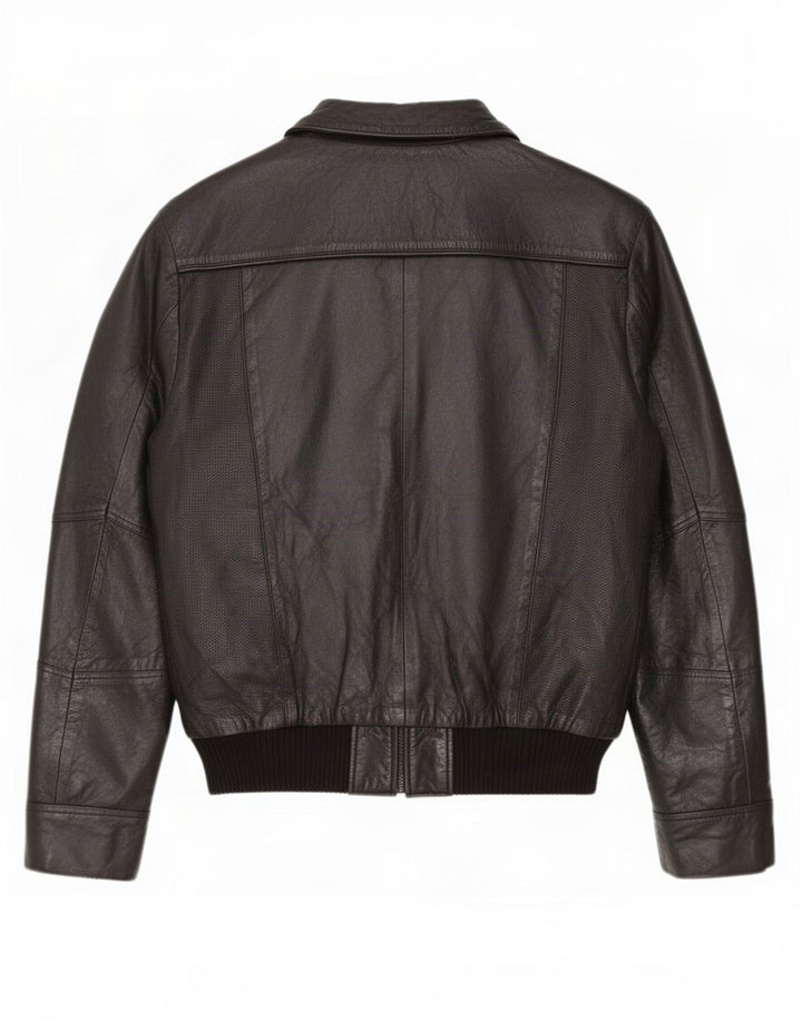 Antony Morato Mens Leather Jacket UK 38 Medium Black