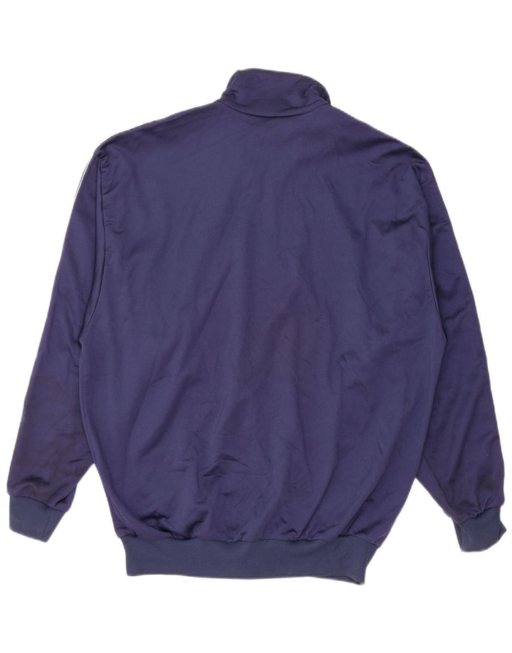 Asics Mens Graphic Tracksuit Top Jacket Medium Navy Blue Colourblock Sports