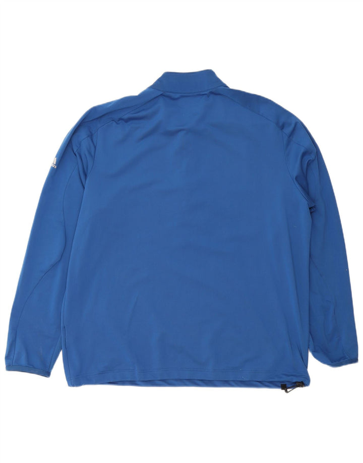 Adidas Mens Climacool Zip Neck Top Long Sleeve Large Blue Polyester