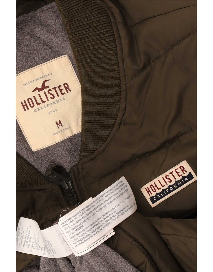 Hollister Mens Padded Jacket UK 38 Medium Khaki Polyester