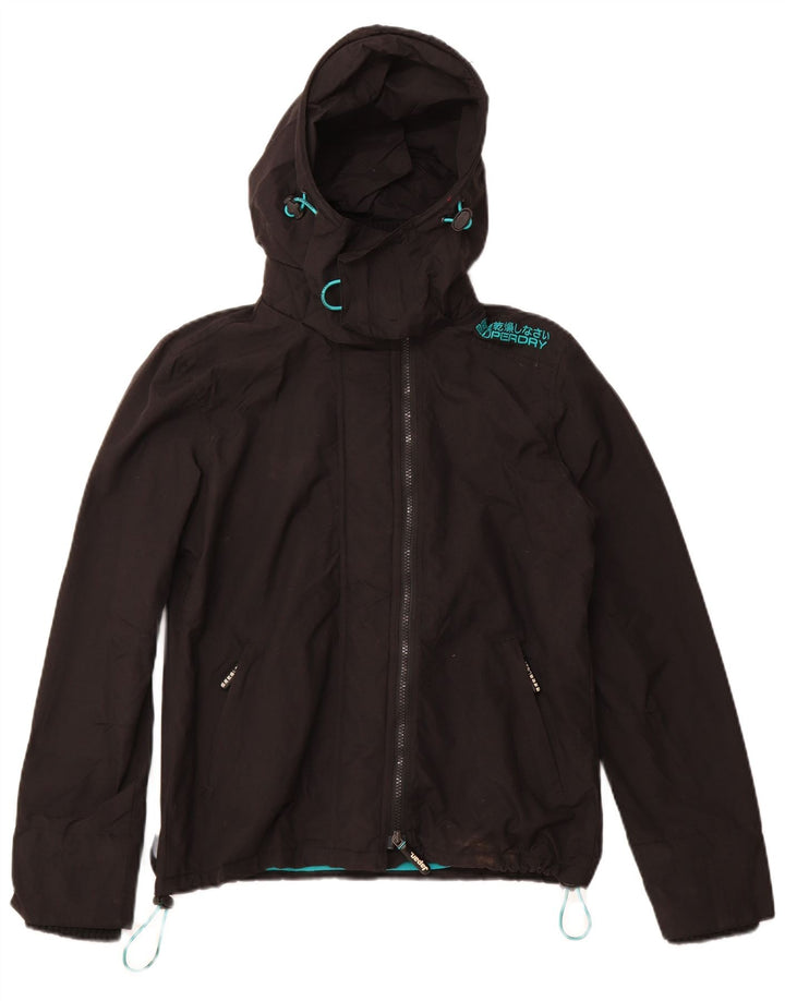 SUPERDRY Womens The Windcheater Windbreaker Jacket UK 14 Medium Black