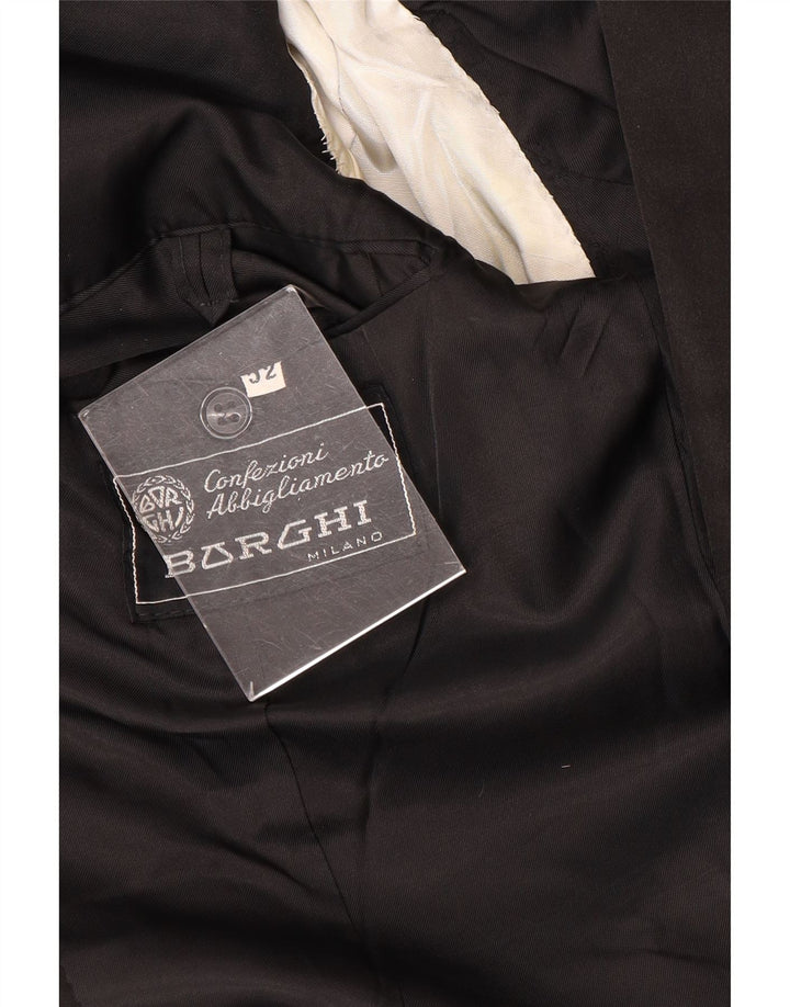 Vintage Mens 1 Button 2 Piece Suit IT 52 XL W32 L30 Black