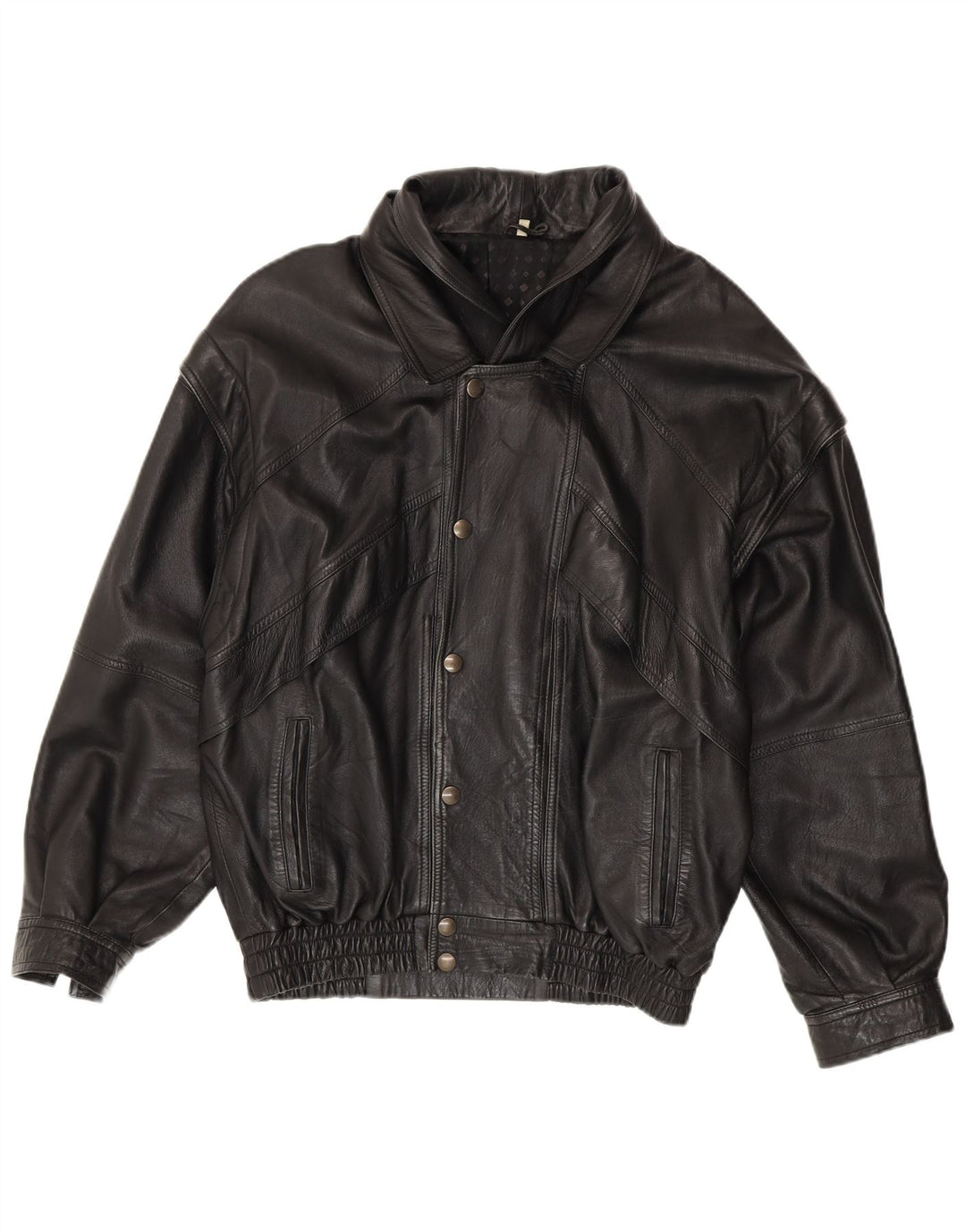 SAMANTA Mens Leather Jacket IT 52 XL Black