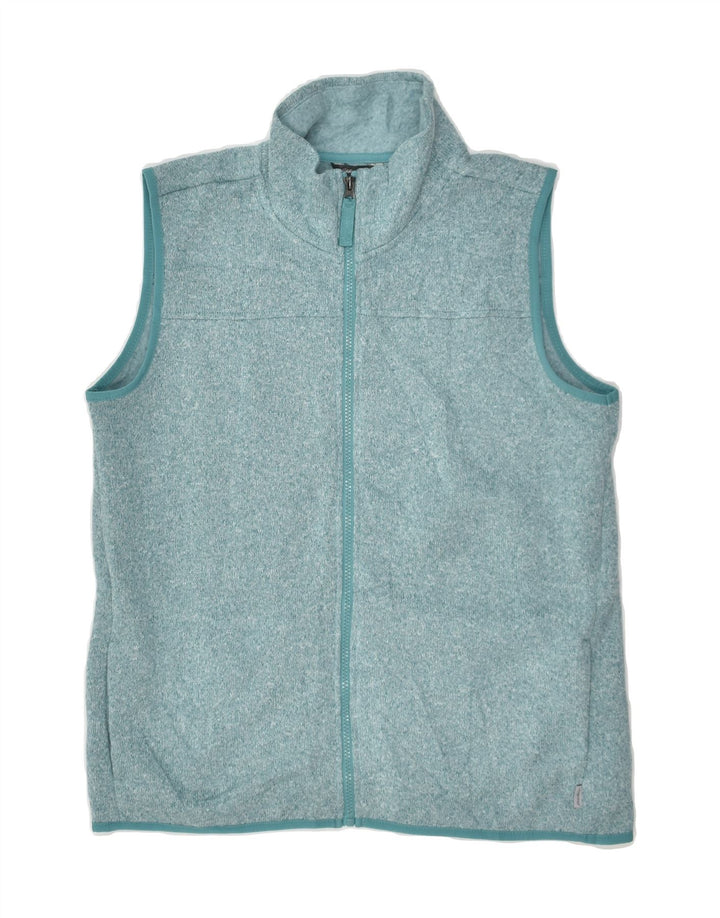 EDDIE BAUER Womens Sleeveless Cardigan Sweater UK 12 Medium Blue Polyester | Vintage Eddie Bauer | Thrift | Second-Hand Eddie Bauer | Used Clothing | Messina Hembry 