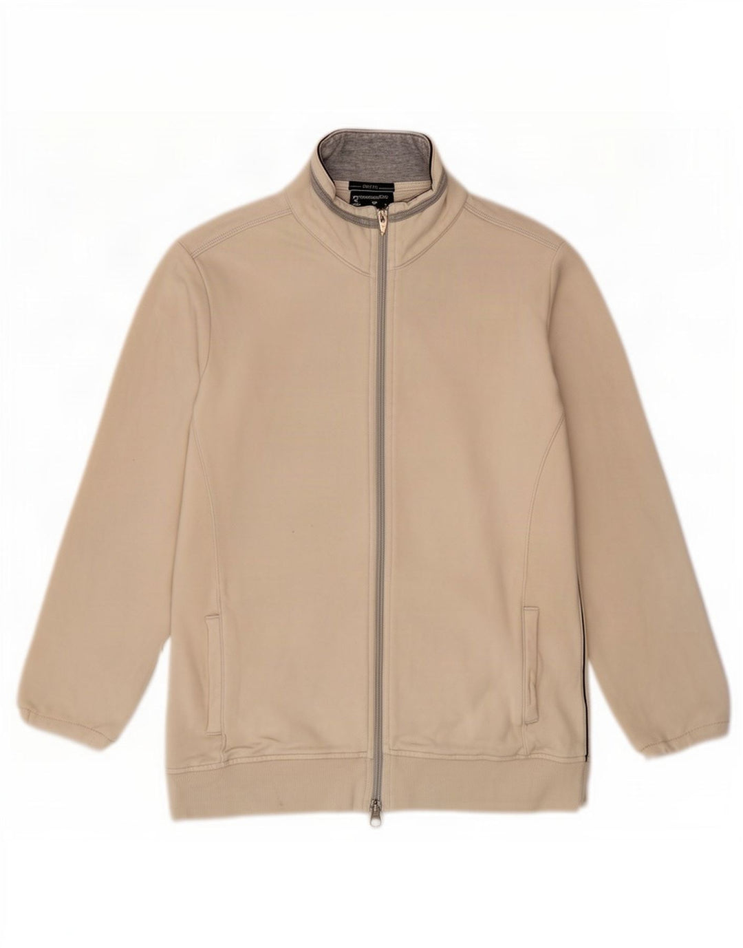 Champion Womens Easy Fit Tracksuit Top Jacket UK 14 Medium Off White